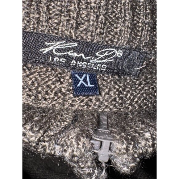 Kian D  Los Angeles Mens Cable Knit Half-Zip Sweater XL Brown - Picture 2 of 6